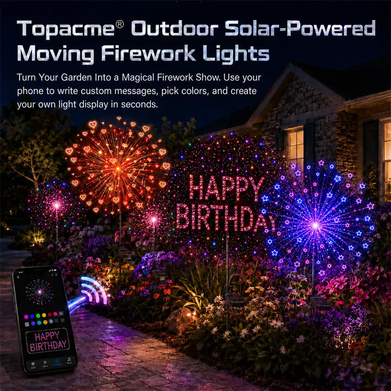 Topacme® Outdoor Solar-Powered Moving Firework Lights🎇