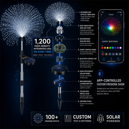 Topacme® Outdoor Solar-Powered Moving Firework Lights🎇
