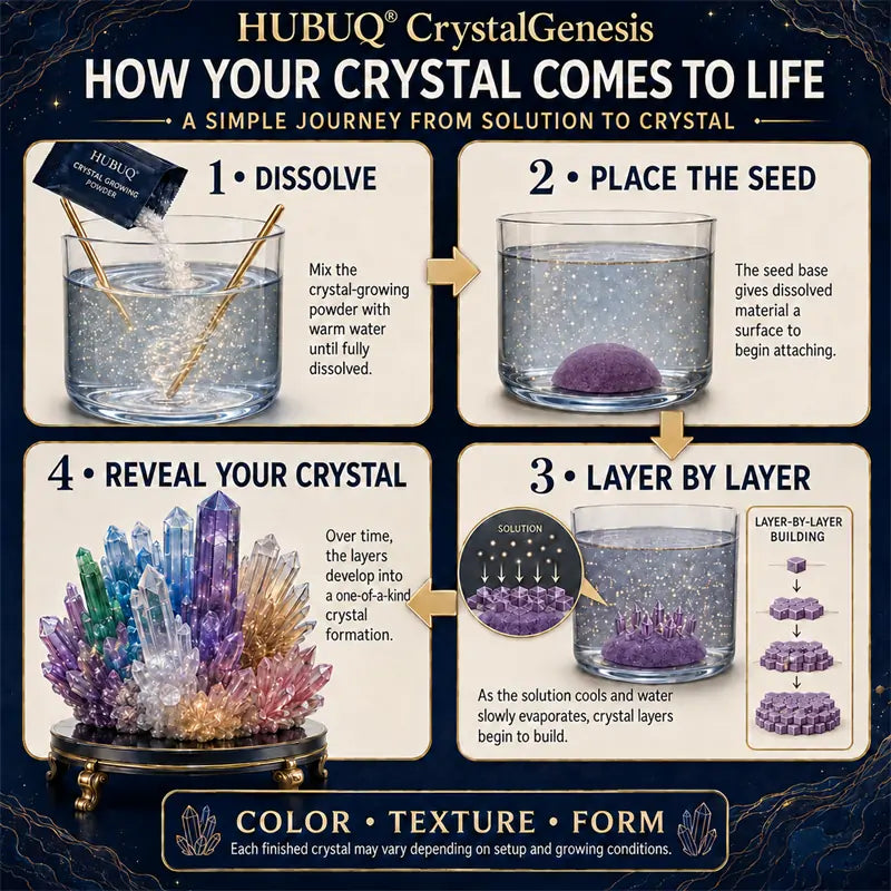 HUBUQ® CrystalGenesis — Luxury Textured Crystal Growing Kit