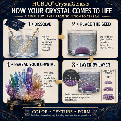 HUBUQ® CrystalGenesis — Luxury Textured Crystal Growing Kit