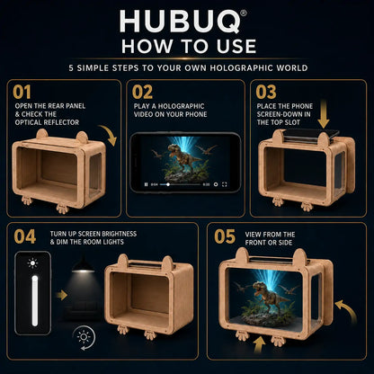 HUBUQ® HoloVerse — Immersive 3D Holographic World Box