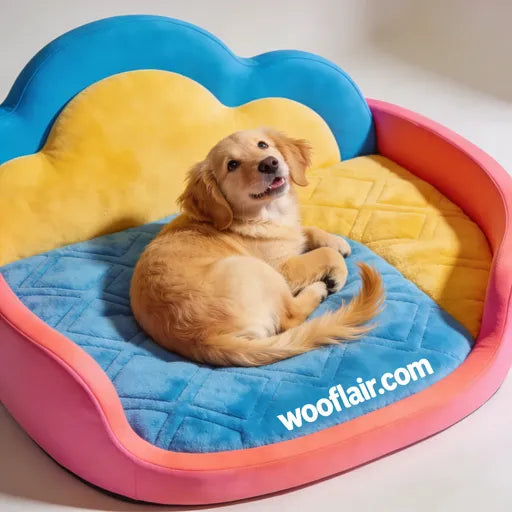 Wooflair® Cloud Comfort Orthopedic Dog Bed – Ultra-Soft Plush Pet Mat with Raised Edges for Medium & Large Dogs