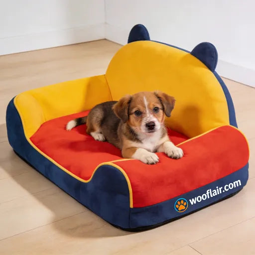 Wooflair® CloudNest Orthopedic Dog Sofa Bed – Soft Plush Support Couch for Puppies & Small Dogs